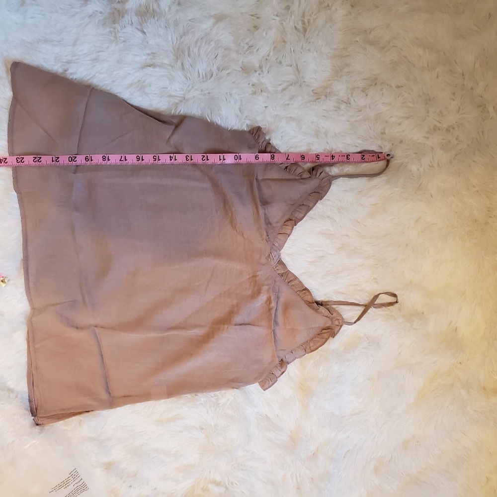 HP 90S Y2K Nude boho chic gypsy ruffle cami top - Picture 4 of 5